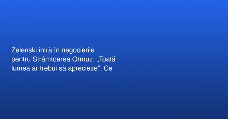 Ucraina se implică în criza Strâmtoarei Ormuz