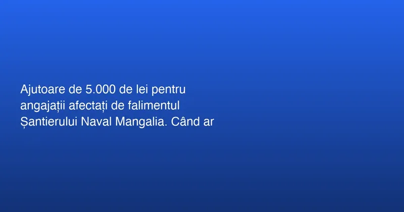 Ajutor pentru salariații de la Șantierul Naval Mangalia