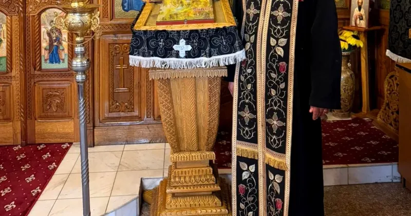 Preotul Gigi Stănculeț în spital de Paște