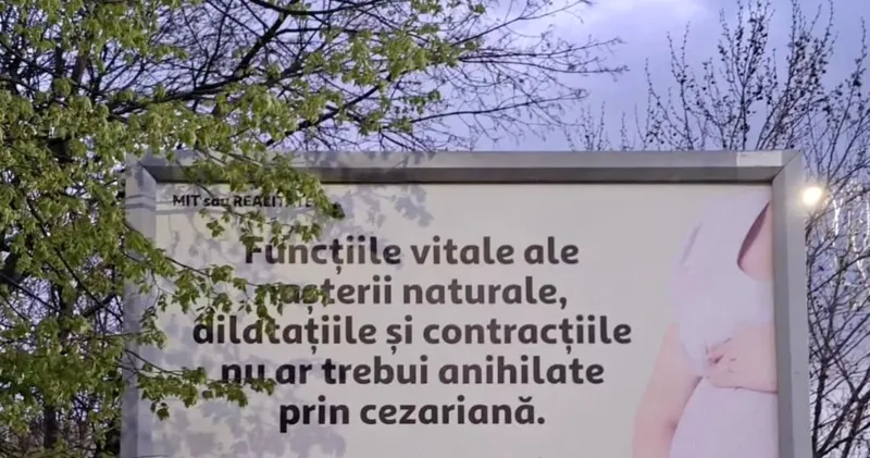 Panouri publicitare controversate în București: Mesaje despre nașterea naturală