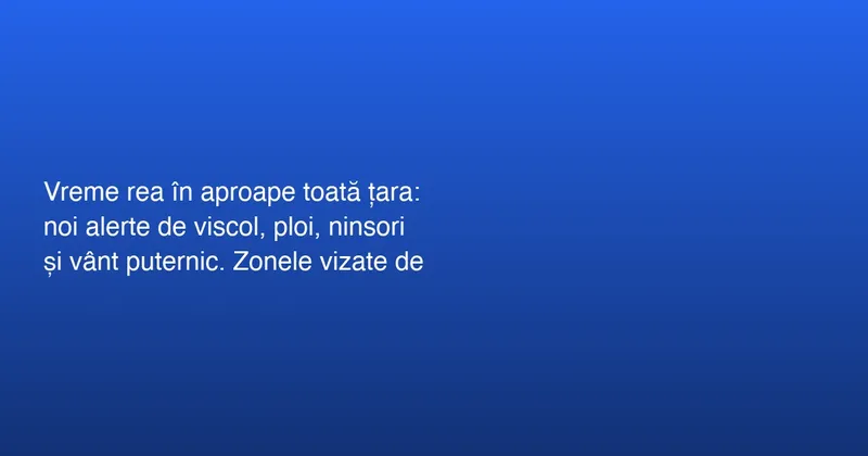 Avertizări de vreme severă în România